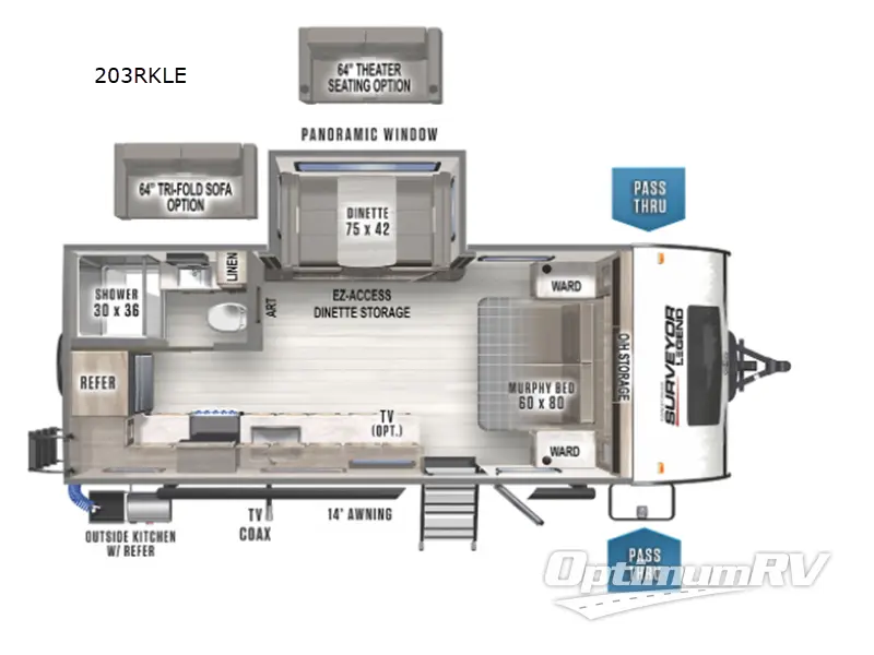 2022 Forest River Surveyor Legend 203RKLE RV Floorplan Photo