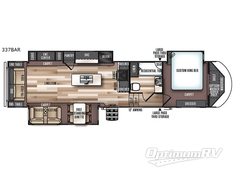 2017 Forest River Salem Hemisphere Lite 337BAR Floorplan Photo