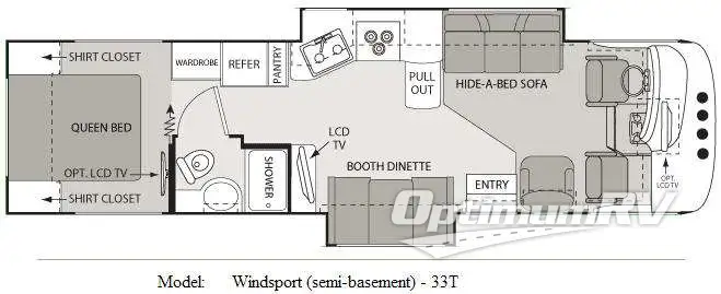 2009 Four Winds WINDSPORT 33T RV Floorplan Photo