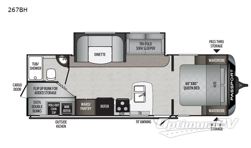 2020 Keystone Passport 267BH SL Series RV Floorplan Photo
