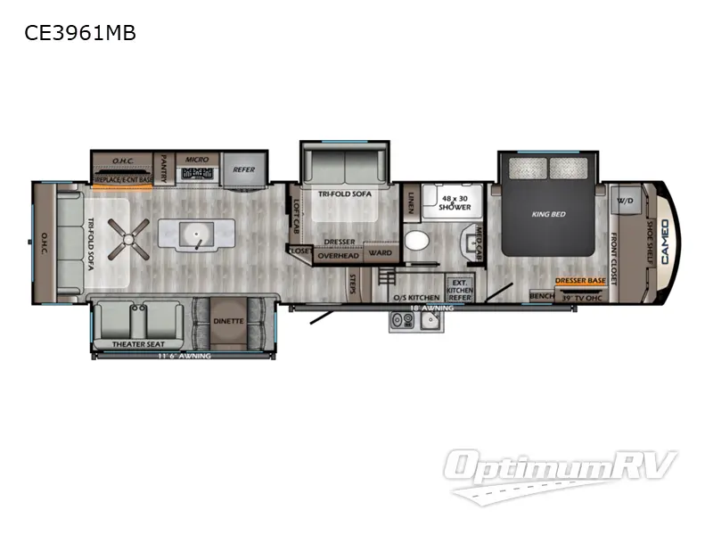 2022 CrossRoads Cameo CE3961MB Floorplan Photo