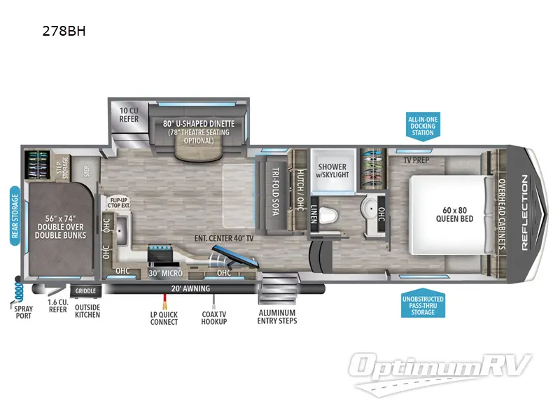 2023 Grand Design Reflection 150 Series 278BH RV Floorplan Photo