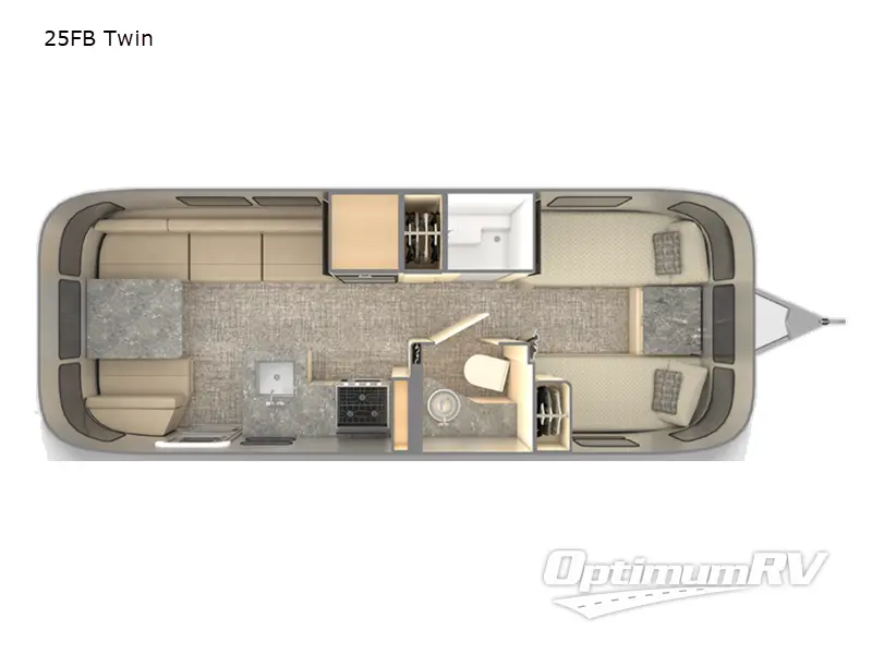 2023 Airstream Flying Cloud 25FB Twin Floorplan Photo