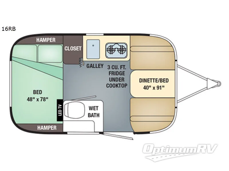 2018 Airstream Sport 16RB RV Floorplan Photo