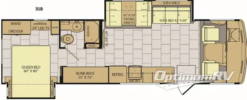 2017 Fleetwood Flair 31B RV Floorplan Photo