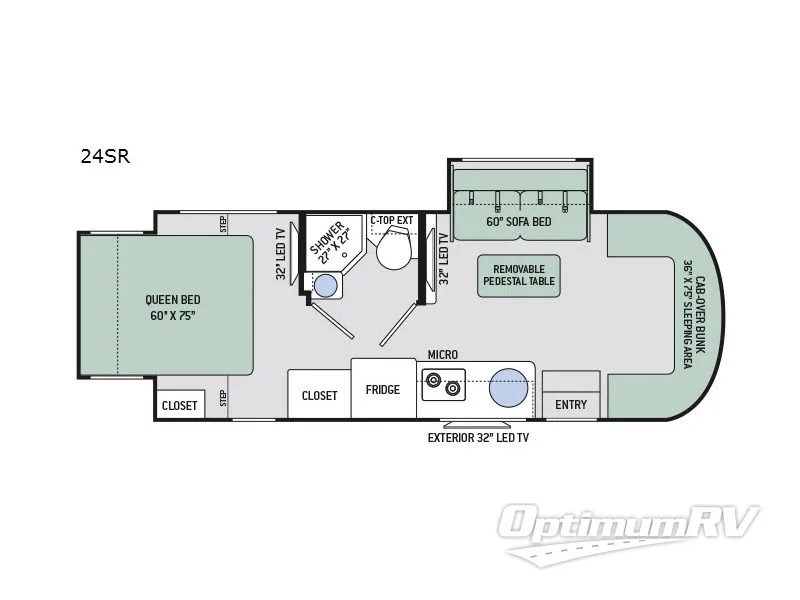2017 Thor Siesta Sprinter 24SR RV Floorplan Photo