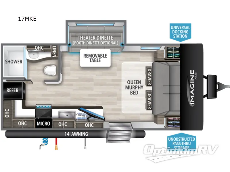 2023 Grand Design Imagine XLS 17MKE Floorplan Photo