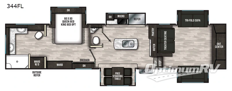 2020 Coachmen Brookstone 344FL RV Floorplan Photo