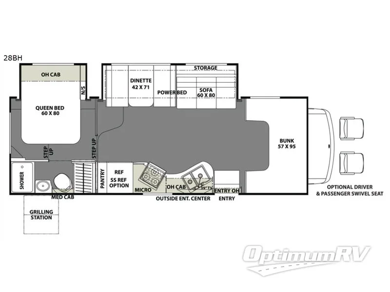 2018 Coachmen Freelander 28BH Ford 450 RV Floorplan Photo