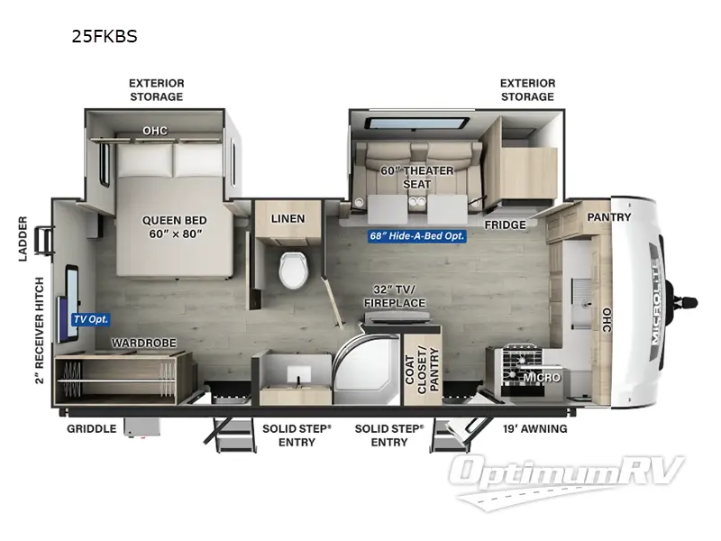 2025 Forest River Flagstaff Micro Lite 25FKBS Floorplan Photo