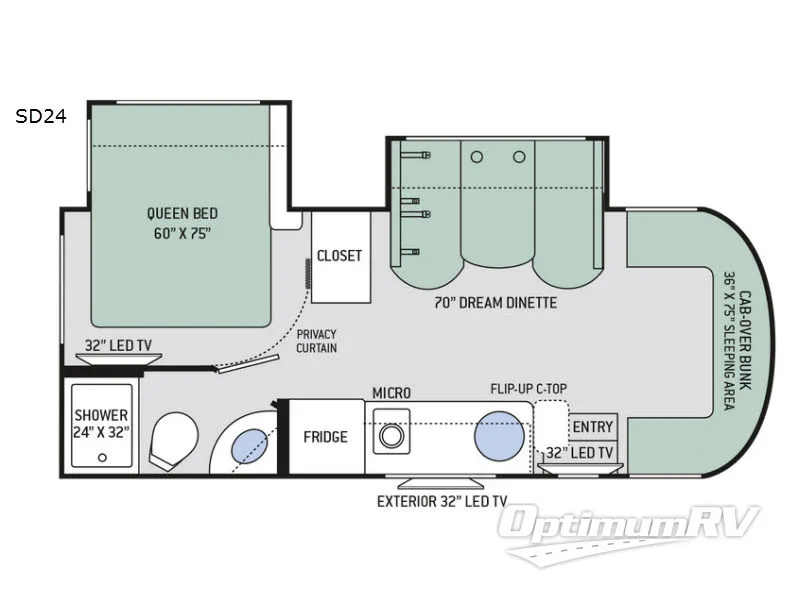 2018 Thor Synergy SD24 RV Floorplan Photo