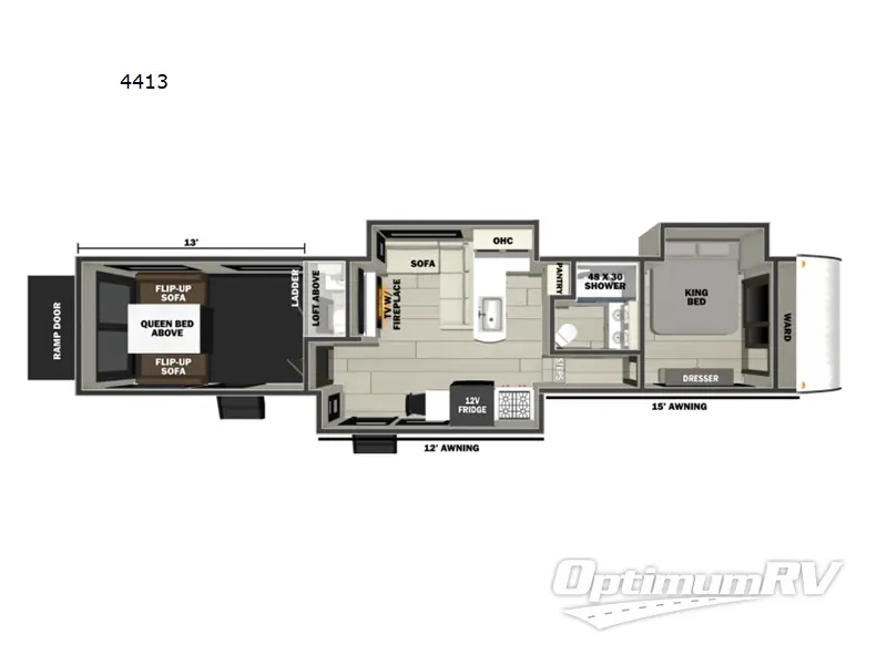 2026 Forest River Cherokee Vengeance 4413 RV Floorplan Photo