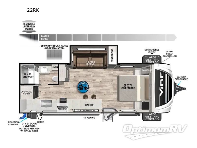 2024 Forest River Vibe 22RK RV Floorplan Photo