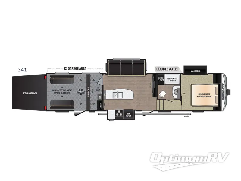 2019 Keystone Impact 341 RV Floorplan Photo