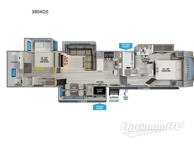 2026 Grand Design Influence 3804DS RV Floorplan Photo