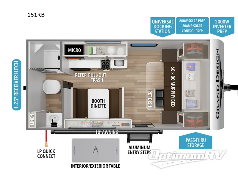 2026 Grand Design Transcend One 151RB RV Floorplan Photo
