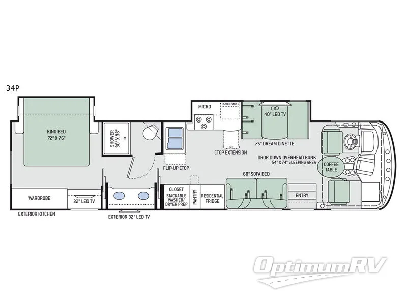 2018 Thor Hurricane 34P RV Floorplan Photo