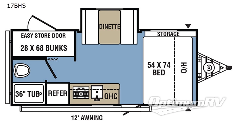 2021 Coachmen Clipper Ultra-Lite 17BHS RV Floorplan Photo