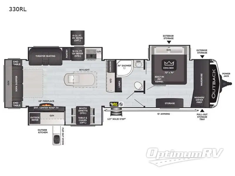2022 Keystone Outback 330RL Floorplan Photo