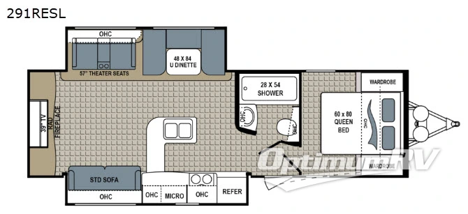 2018 Dutchmen Kodiak Ultimate 291RESL Floorplan Photo