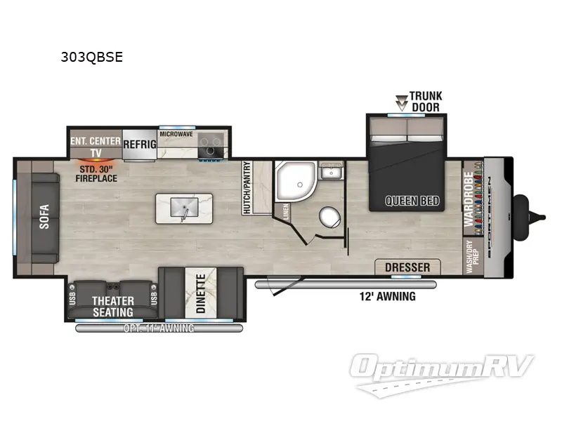 2025 KZ Sportsmen SE 303QBSE Floorplan Photo
