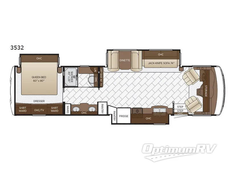 2018 Newmar Bay Star 3532 RV Floorplan Photo