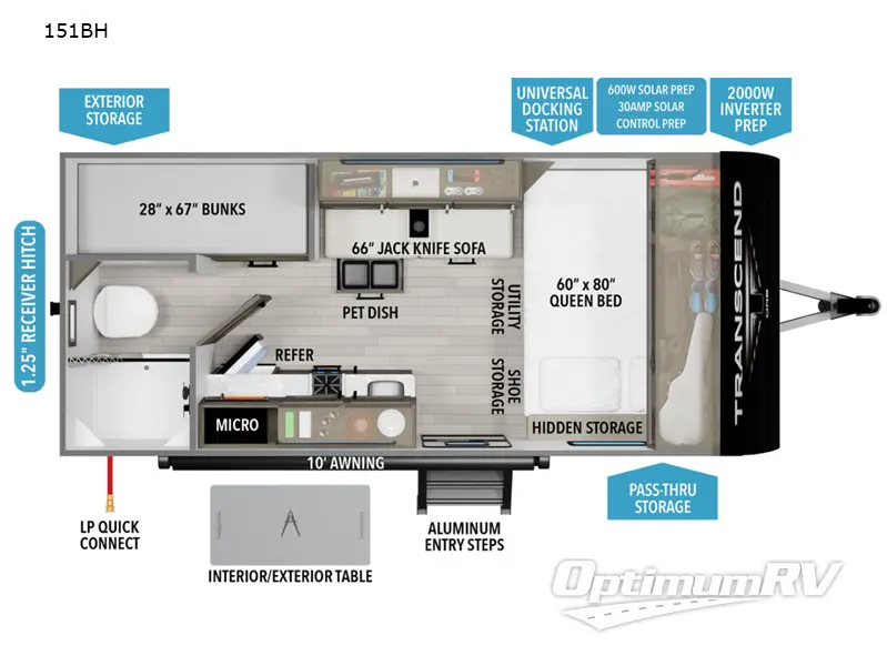 2025 Grand Design Transcend One 151BH RV Floorplan Photo