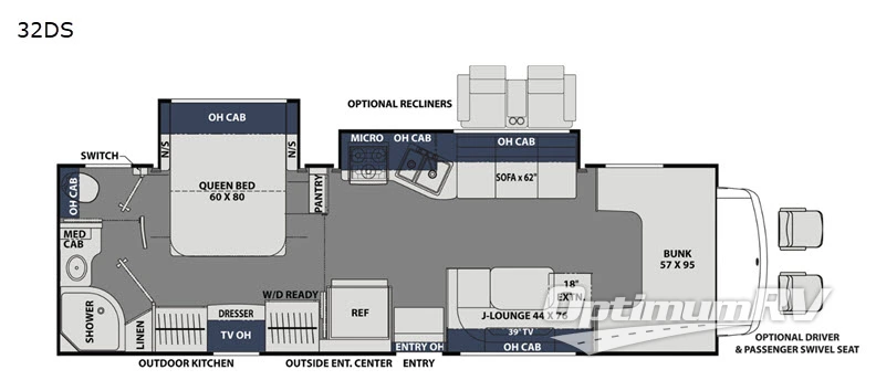 2019 Coachmen Freelander 32DS Ford 450 RV Floorplan Photo