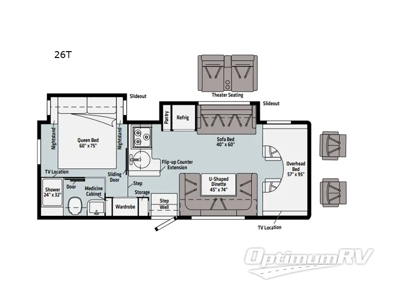 2022 Winnebago Spirit 26T Floorplan Photo