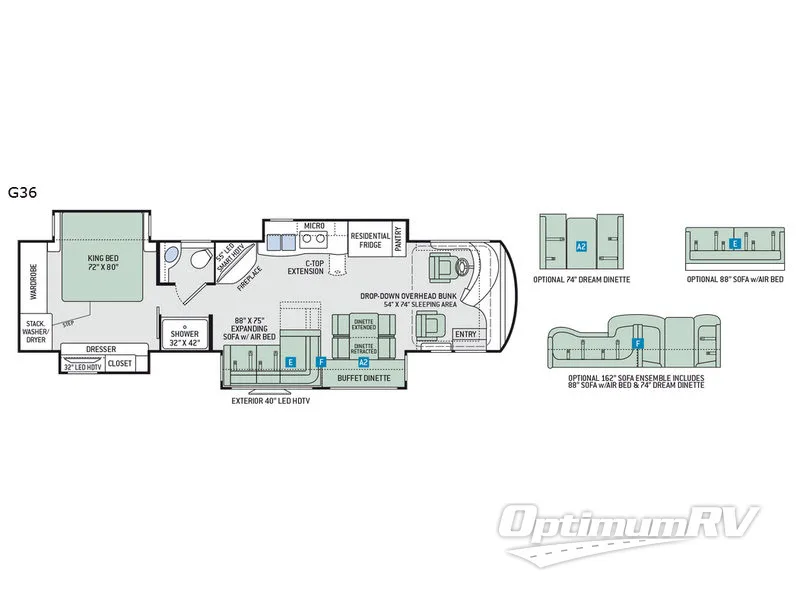 2018 Thor Venetian G36 Floorplan Photo