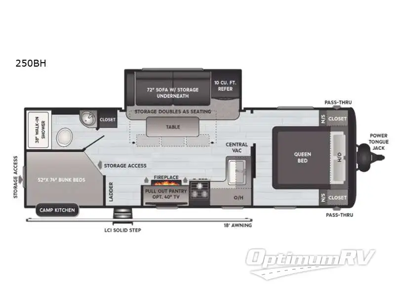 2021 Keystone Hideout 250BH RV Floorplan Photo
