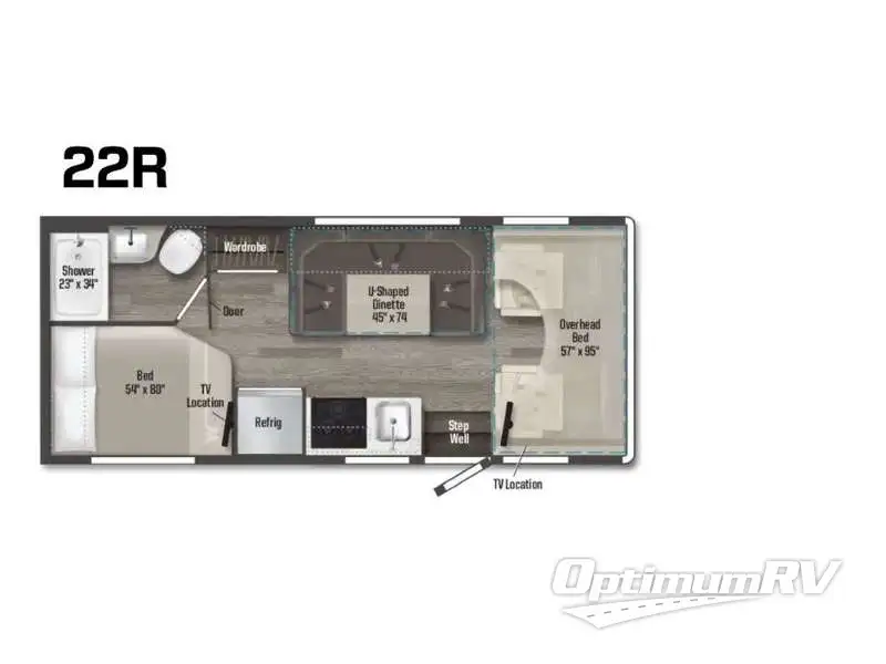 2015 Winnebago Minnie Winnie 322R RV Floorplan Photo