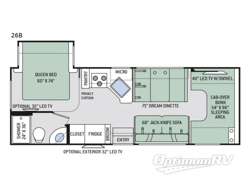 2018 Thor Chateau 26B Floorplan Photo