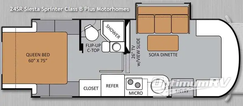 2014 Thor Siesta Sprinter 24SR RV Floorplan Photo