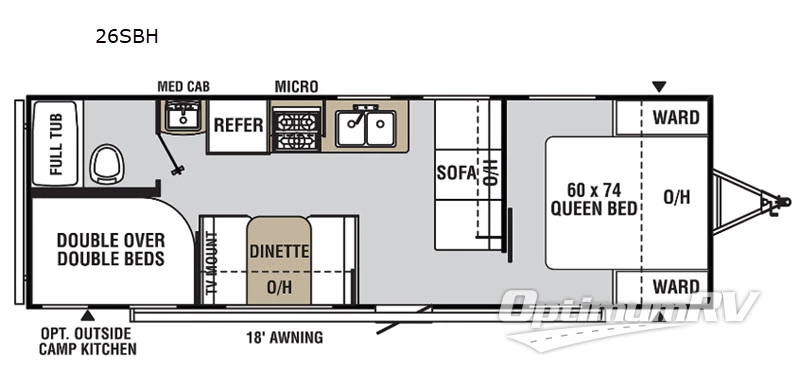 2020 Viking Saga 26SBH Floorplan Photo