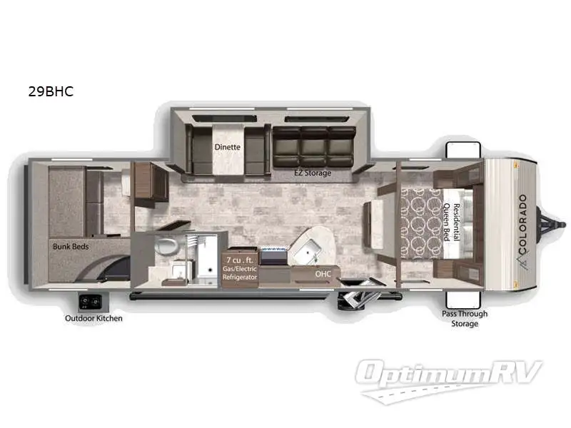 2022 Dutchmen Colorado 29BHC RV Floorplan Photo