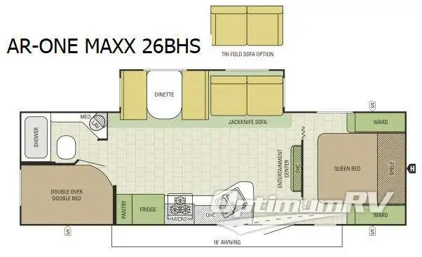 2016 Starcraft AR-ONE MAXX 26BHS Floorplan Photo
