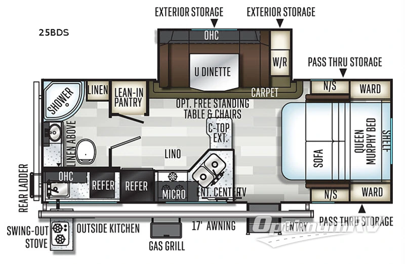 2019 Forest River Flagstaff Micro Lite 25BDS RV Floorplan Photo