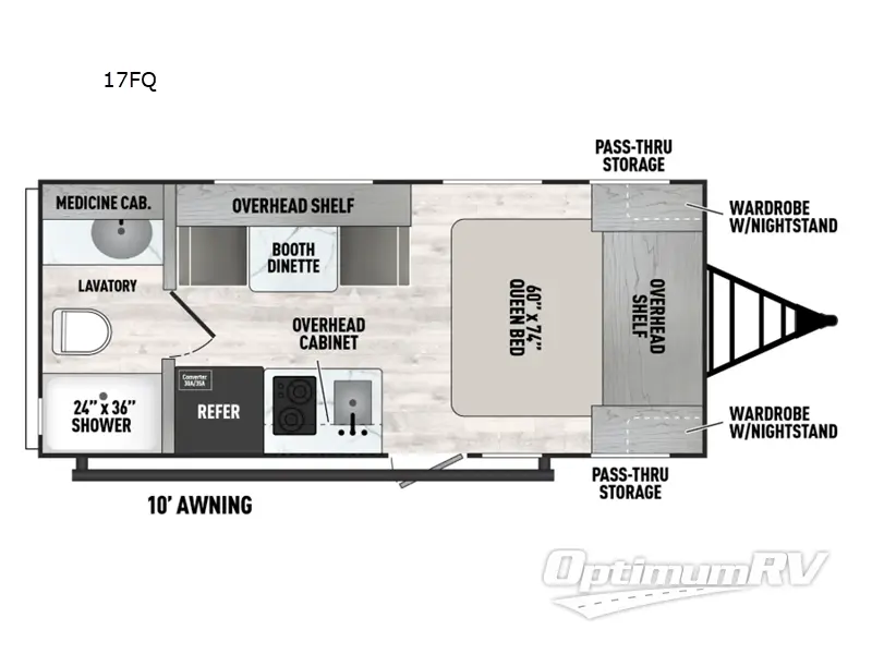 2025 Forest River Viking 3K Series 17FQ Floorplan Photo