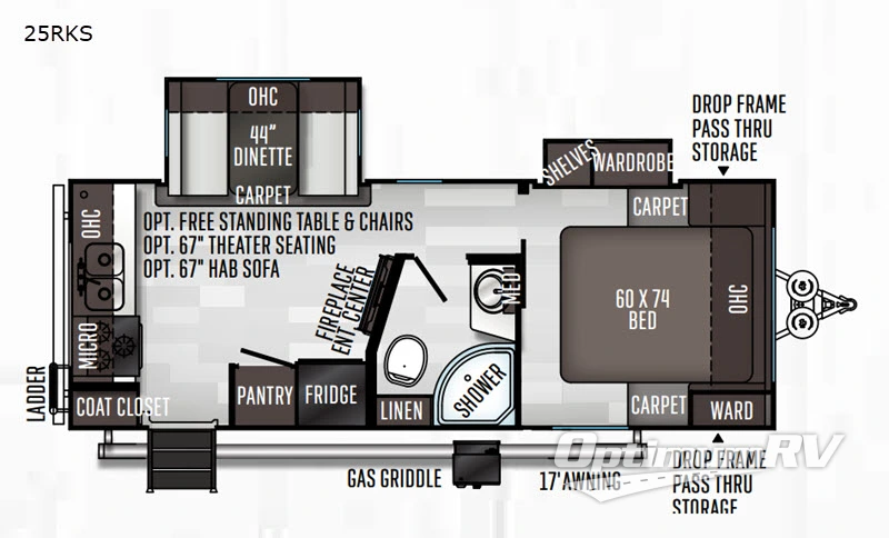 2020 Forest River Flagstaff Micro Lite 25RKS RV Floorplan Photo
