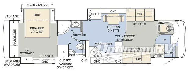 2008 Monaco Camelot 42PDQ Floorplan Photo