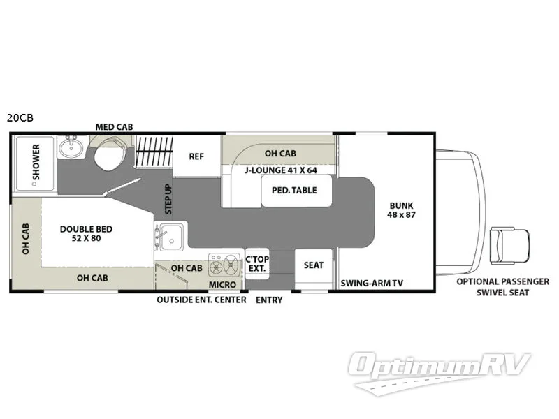2018 Coachmen Freelander 20CB  Ford Transit RV Floorplan Photo