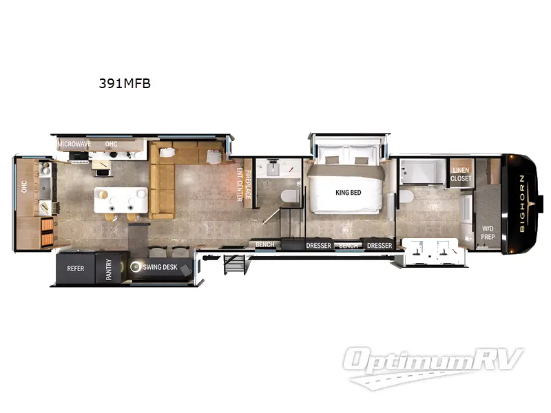 2025 Heartland Bighorn 391MFB RV Floorplan Photo