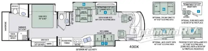 2017 Thor Tuscany 40DX RV Floorplan Photo