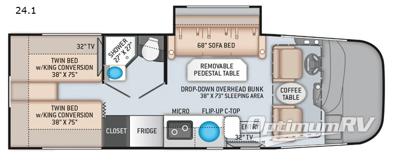 2021 Thor Vegas 24.1 RV Floorplan Photo