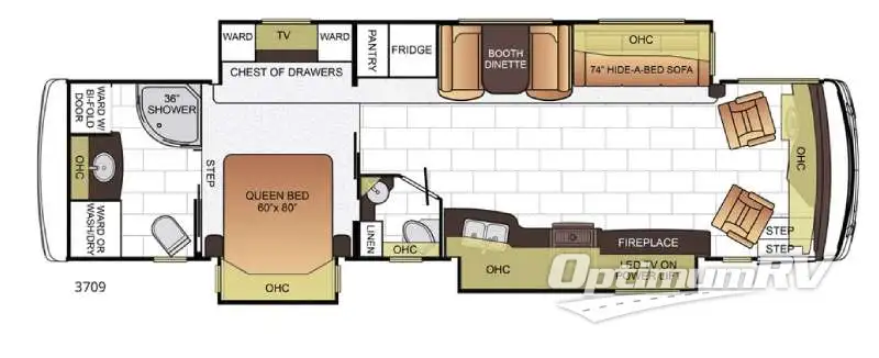 2016 Newmar Ventana 3709 Floorplan Photo