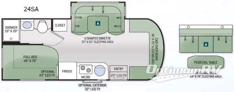 2015 Thor Siesta Sprinter 24SA RV Floorplan Photo