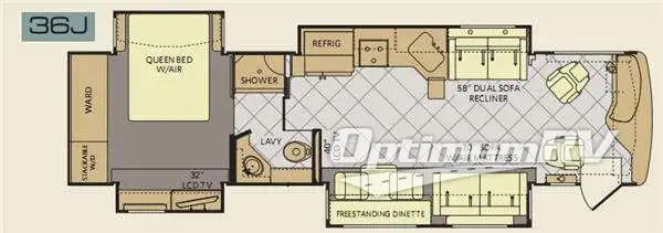 2012 Fleetwood Discovery 36J Floorplan Photo