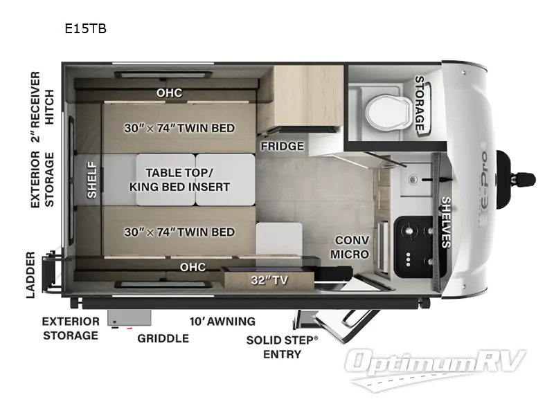 2025 Forest River Flagstaff E-Pro E15TB Floorplan Photo