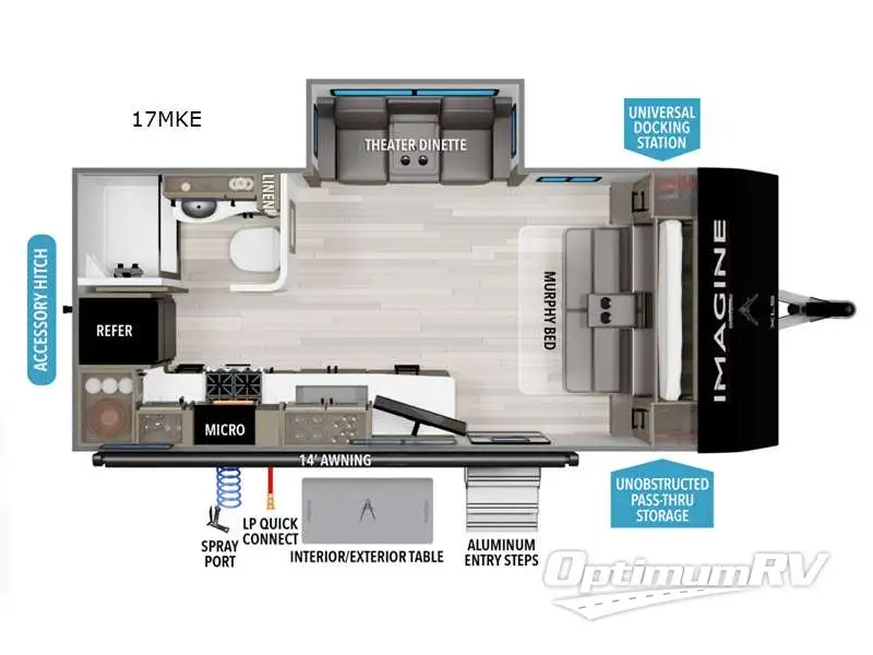 2026 Grand Design Imagine XLS 17MKE Floorplan Photo